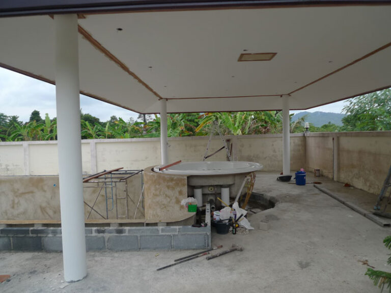 Pool and spa, Ban Pae Rayong, under construction