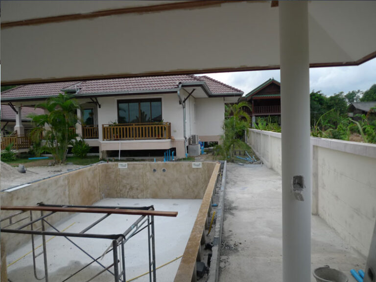 Pool and spa, Ban Pae Rayong, under construction