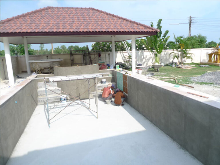 Pool and spa, Ban Pae Rayong, under construction