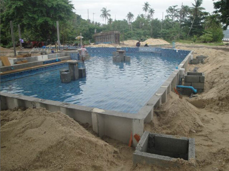 Resort pool, Koh Lon Island, under construction