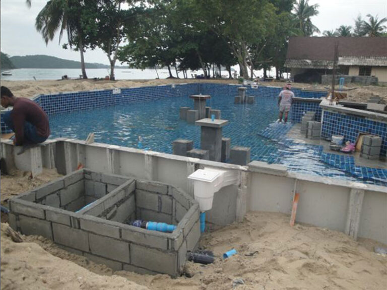 Resort pool, Koh Lon Island, under construction