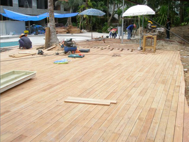 Resort pool with waterfall, L Resort, under construction