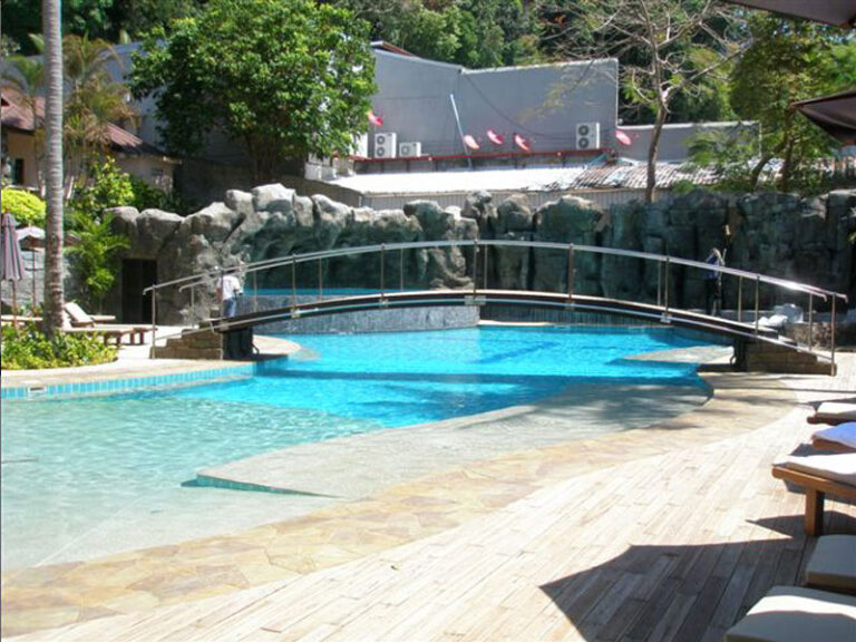 Resort pool with waterfall, L Resort