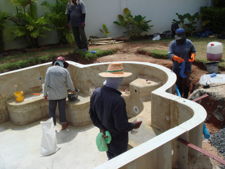 Roman end pool, Phuket, under construction