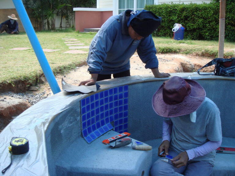 Roman end pool, Phuket, under construction