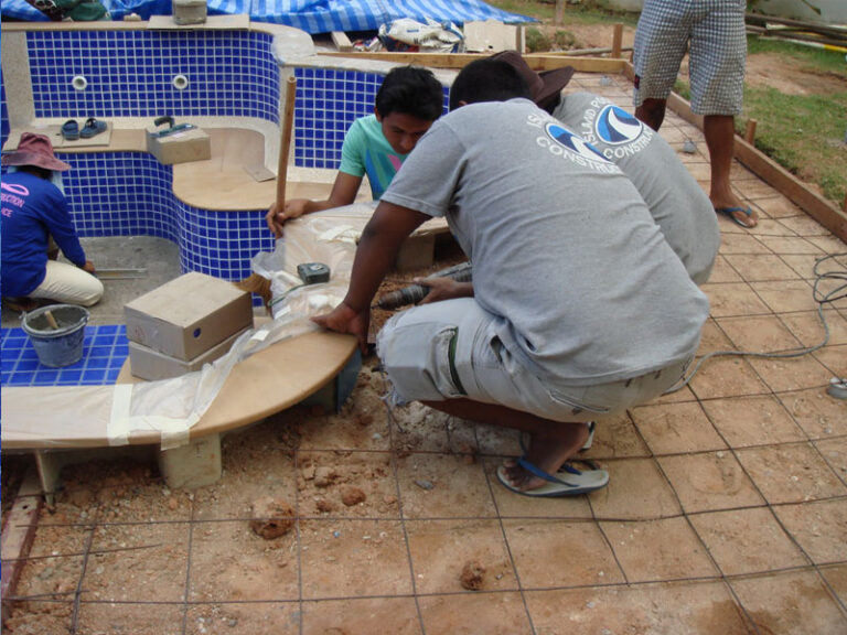 Roman end pool, Phuket, under construction
