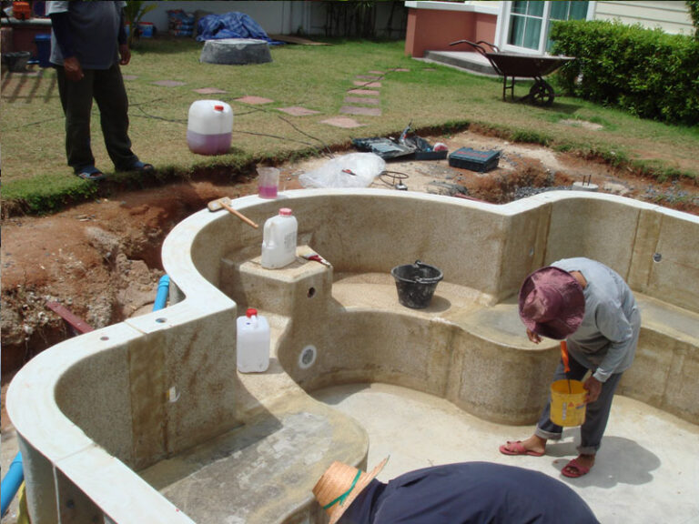 Roman end pool, Phuket, under construction