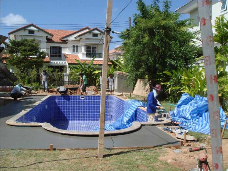 Roman end pool, Phuket, under construction