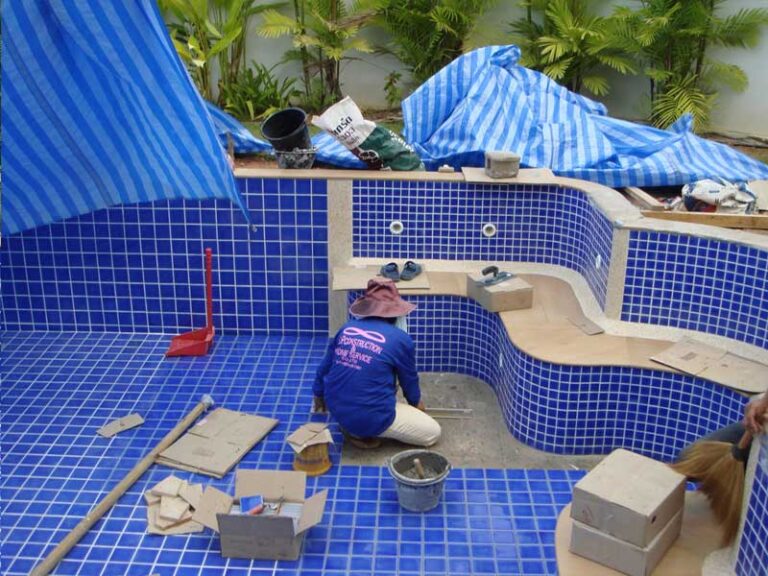 Roman end pool, Phuket, under construction