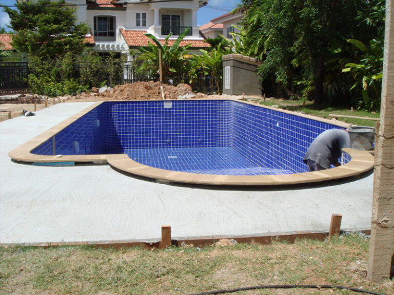 Roman end pool, Phuket, under construction