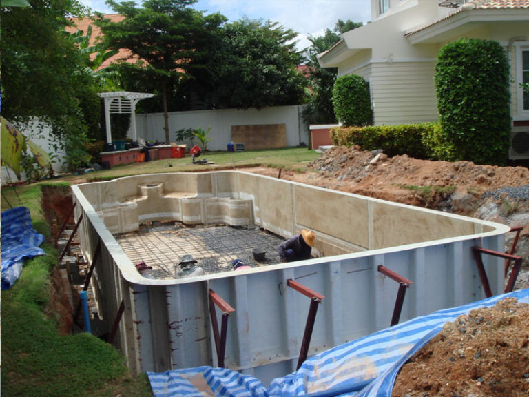 Roman end pool, Phuket, under construction