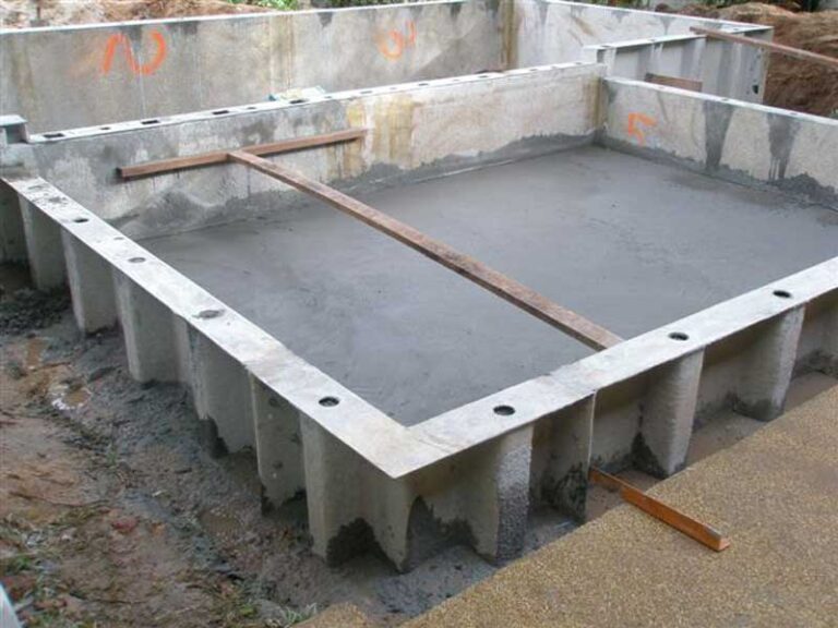 Semi above ground pool, under construction