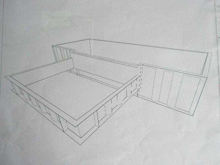 Semi above ground pool design drawing
